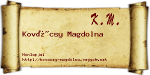 Kovácsy Magdolna névjegykártya