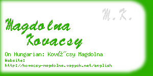 magdolna kovacsy business card